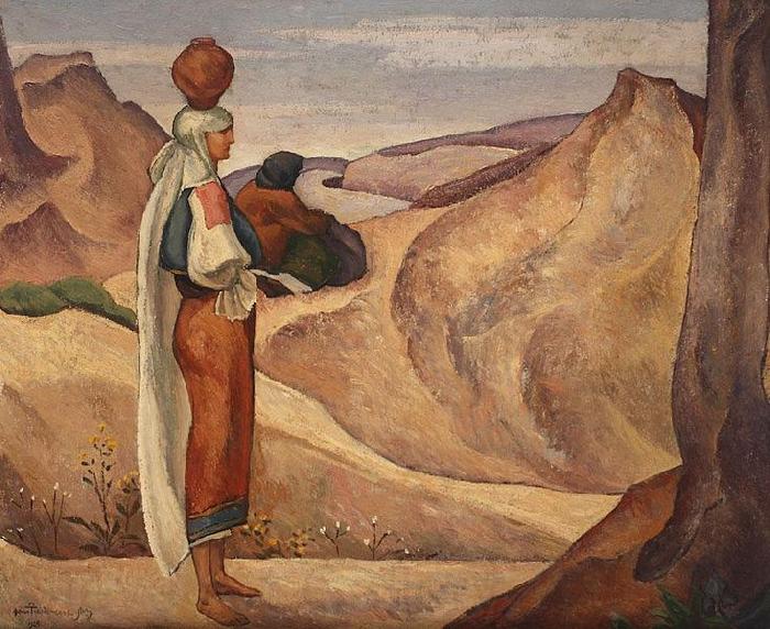 Ion Theodorescu Sion Compozitie cu motive romanesti Norge oil painting art